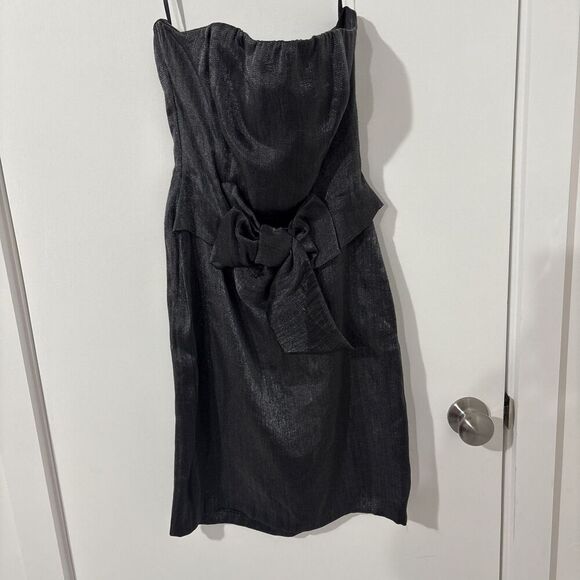 The Limited Dresses & Skirts - The Limited Dress Size 2 Strapless Silver Metallic Lined Bow Detail New Tag